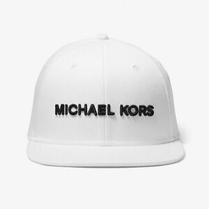 Michael Kors White Embroidered Logo Baseball Hat